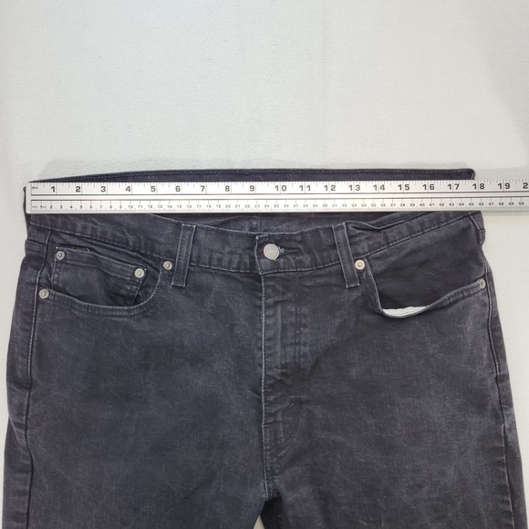 Levis 541 Jeans Mens 36x30 Black Athletic Tapered Dark Wash Mid Rise Denim - Picture 9 of 11